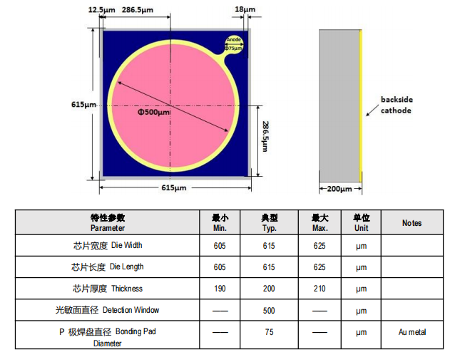 芯片结构图及尺寸