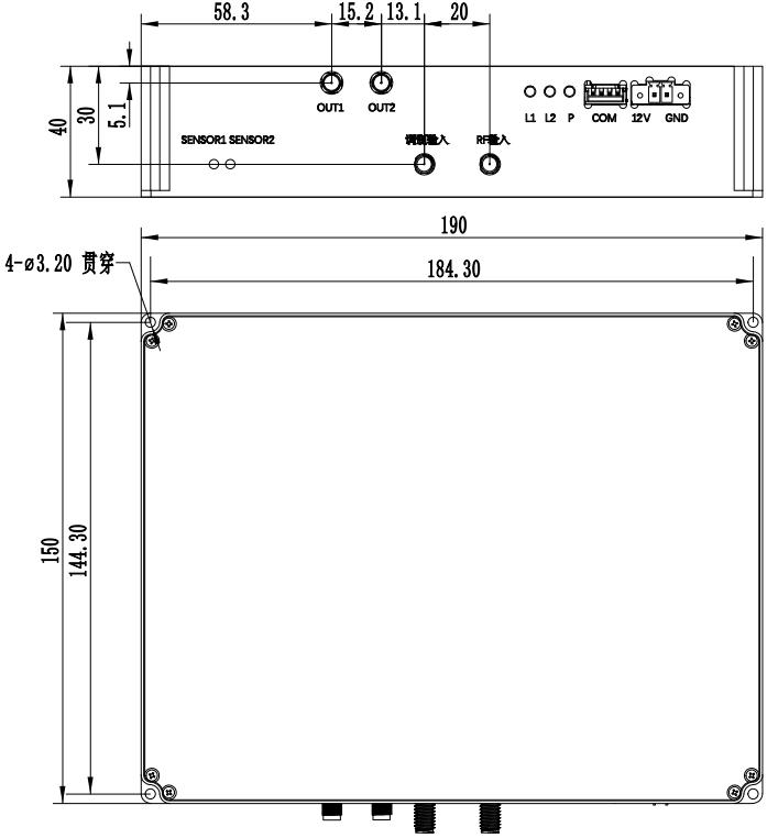 GY-DAS-RF 全时钟同步 DAS 集成模块机械尺寸图