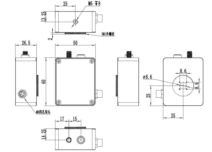 SM1外螺纹数字可调增益结构（选配）